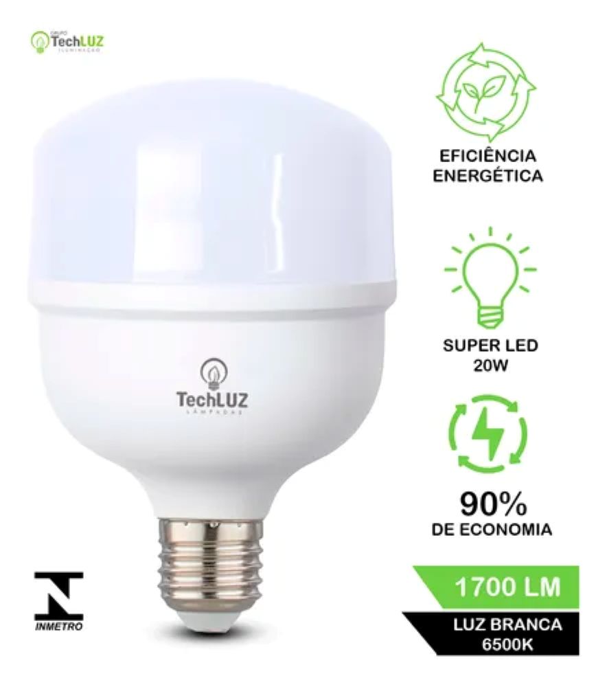Lâmpada Led Bulbo 20W (TechLuz)